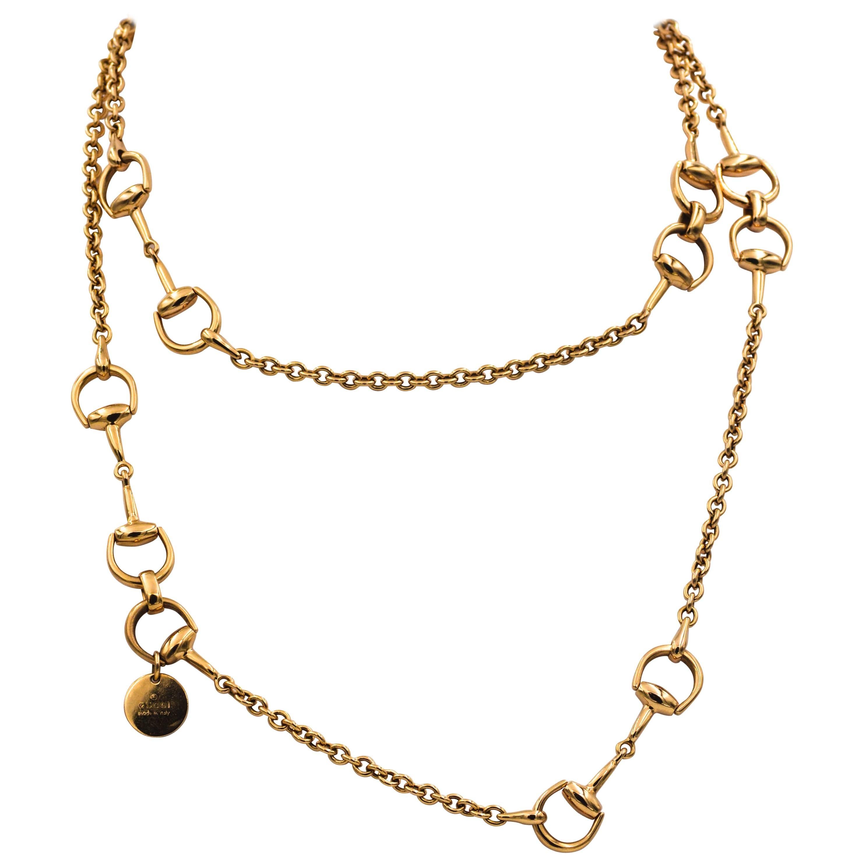 Gucci 18 Karat Rose Gold Horsebit Chain Necklace