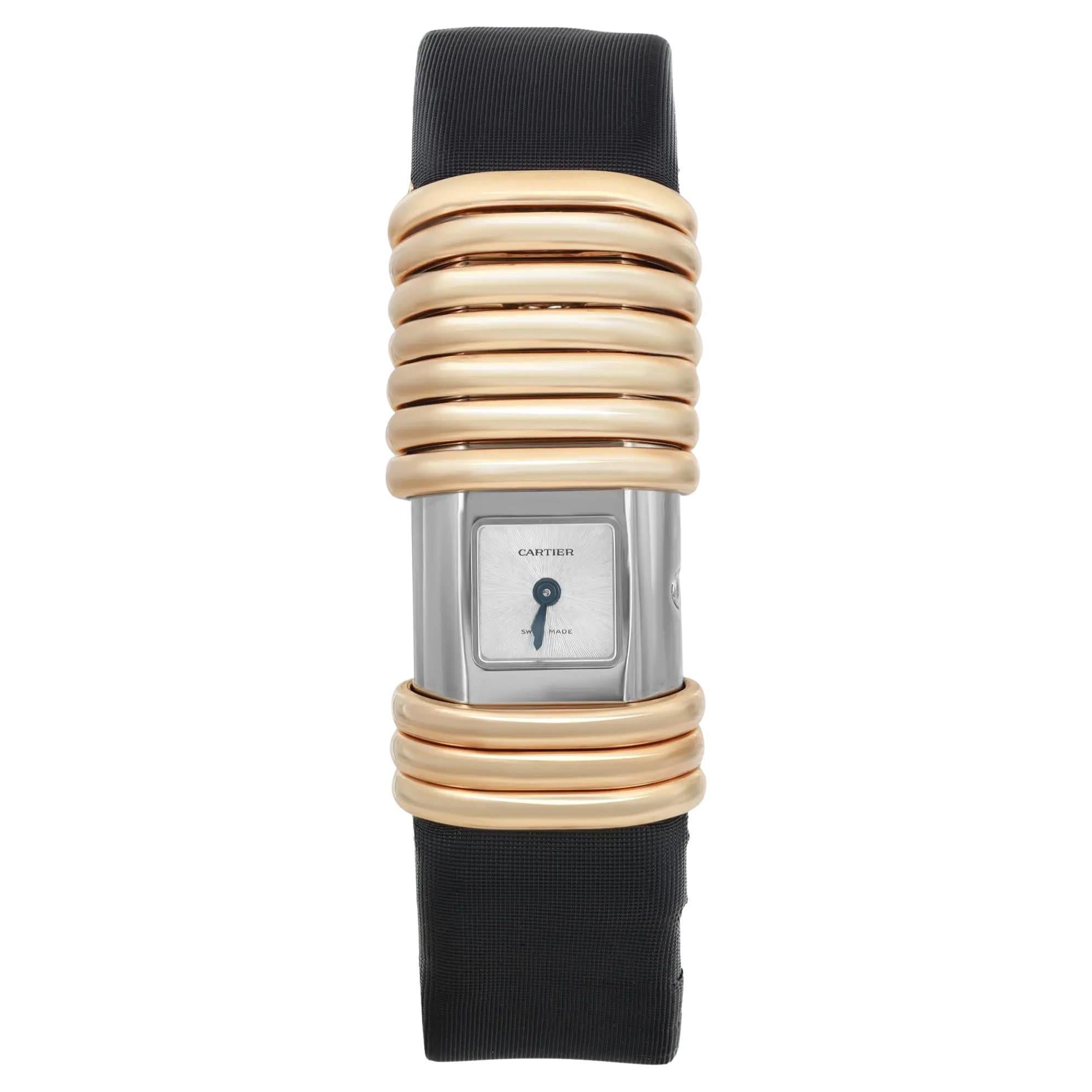 Cartier Declaration 16 X 31mm 18K Yellow Gold Diamond Titanium Ladies Watch 2611