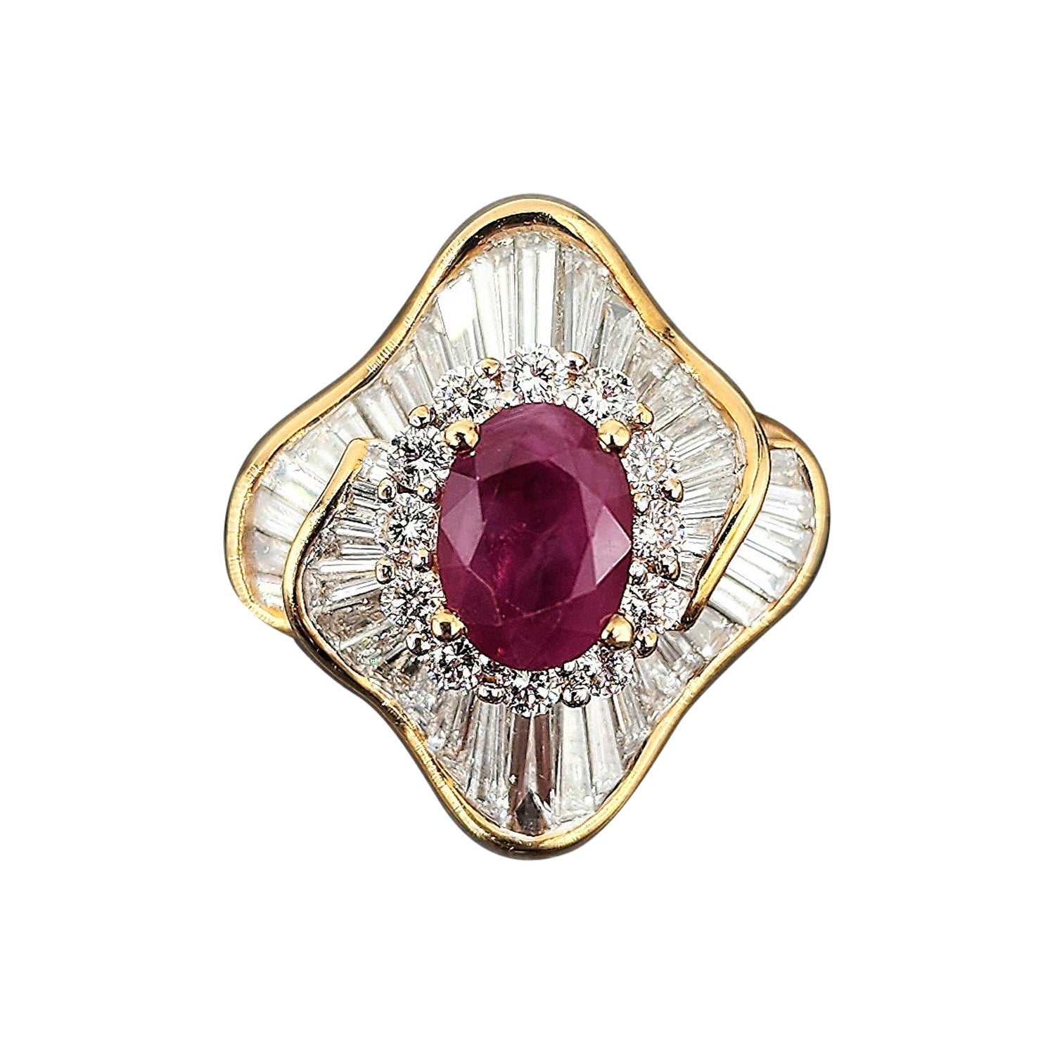 Bague de 5.00 ct de rubis naturel et de diamants en vente
