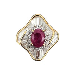 Anello con rubino naturale e diamanti da 5,00 carati