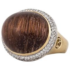David Yurman Rutilated Quartz 18 Karat Ring 5