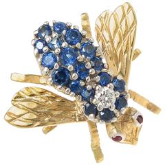 Rosenthal Yellow Gold and Gem Set Bee Pin