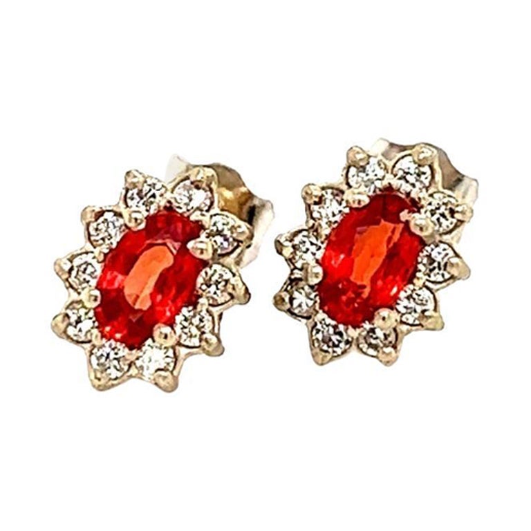 Natural Sapphire Diamond Stud Earrings 14k Gold 0.70 TCW Certified