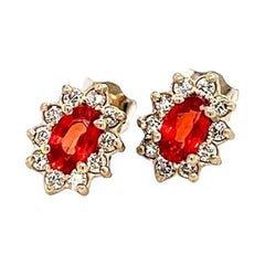 Natural Sapphire Diamond Stud Earrings 14k Gold 0.70 TCW Certified