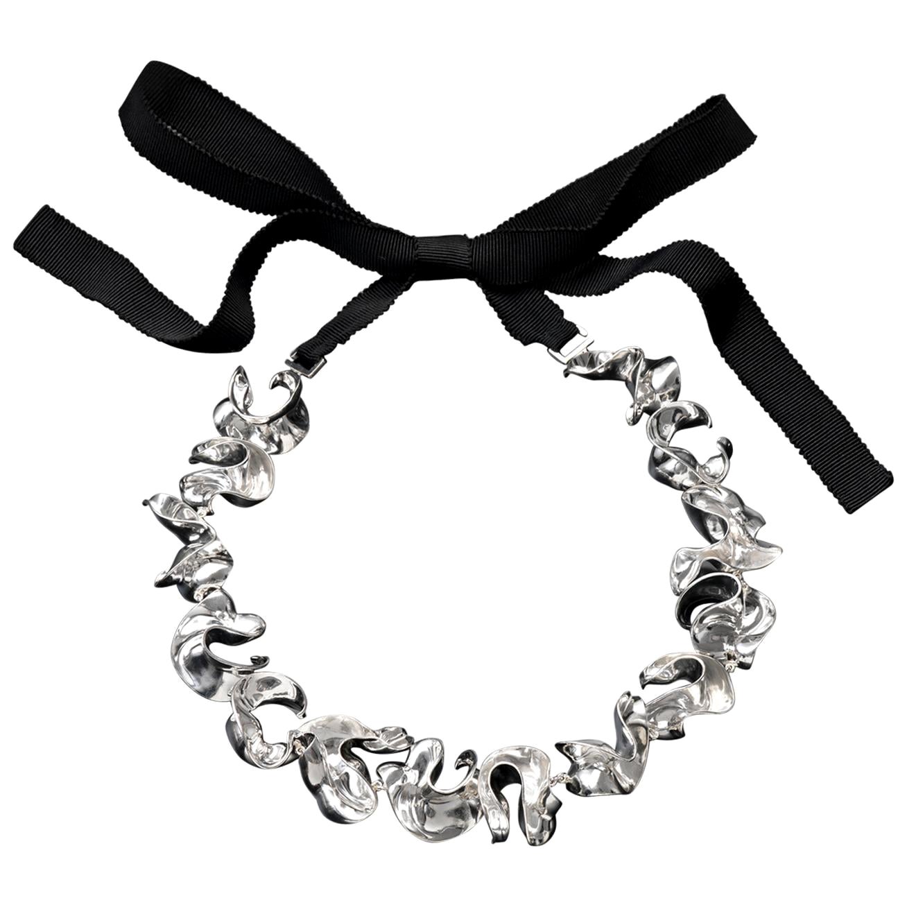 Nathalie Jean Contemporary Sterling Silber Seidenhalsband Halskette