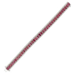 Exquisite Burmese Ruby and Diamond Bracelet with GIA Certification