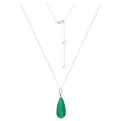 Posh Emerald Diamond 18K Gold Necklace Dangle for Her