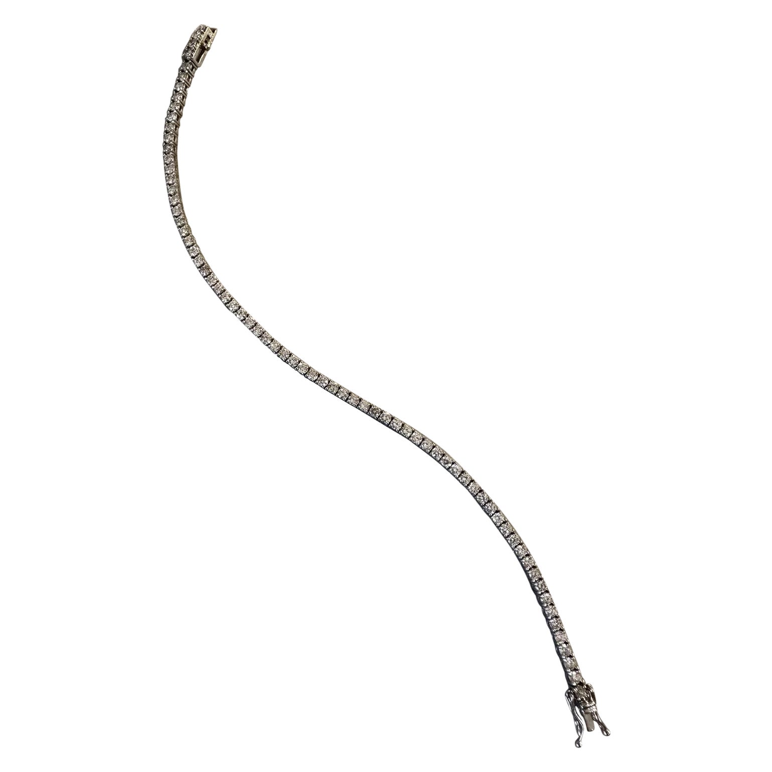 Rundes Brillant-Diamant-Tennisarmband 2,90 cttw in 14k Weißgold