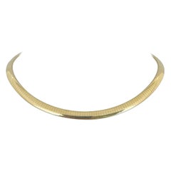 14k Gelbgold 37g massive schwere 6mm Omega-Gliederhalskette Italien 16"
