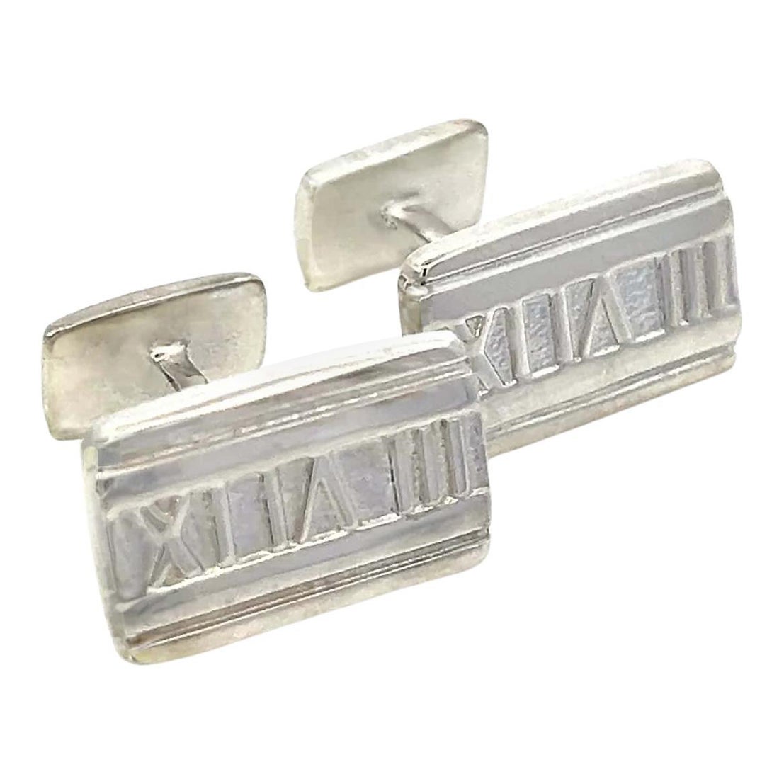 Boutons de manchette Atlas de Tiffany & Co en argent sterling 9.43 grammes en vente