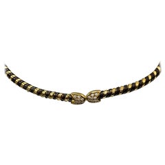 Vintage Italian 18ct Yellow Gold & Steel Diamond Necklace