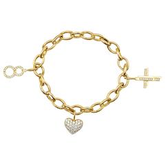 Harry Winston Diamond Gold Charm Bracelet
