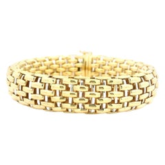 FOPE Bracelet élégant à larges maillons en or jaune et blanc 18 carats