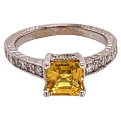 Diamond Yellow Sapphire Ring 14k Gold 1.66 Tcw Women Certified