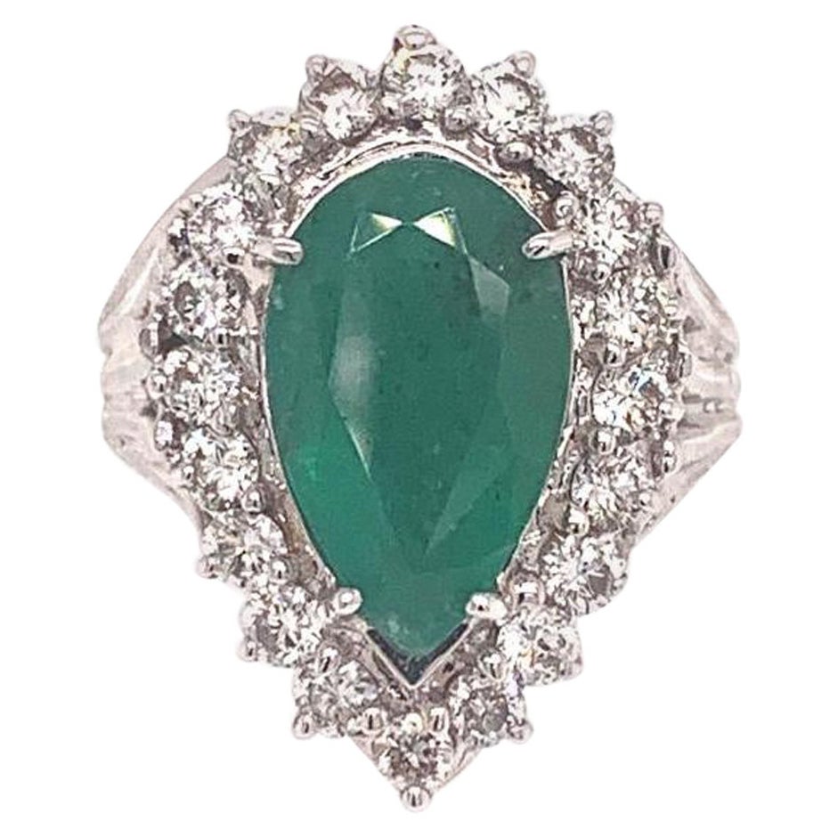 Diamond Emerald Ring 7.50 TCW 18 Karat GIA Certified For Sale