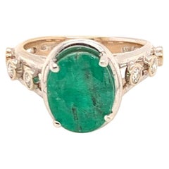 Anillo con diamante esmeralda 4,05 TCW Oro blanco 14k Certificado para mujer