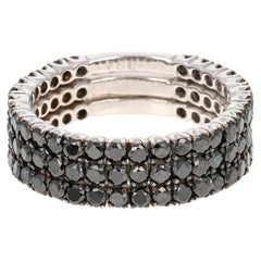 2,12 Karat Schwarzer Diamant 14 Karat Weißgold Cocktail-Ring