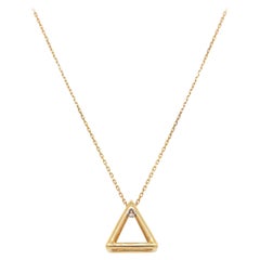 3-Dimensional 18 Karat Pyramid Necklace with Diamond Accent