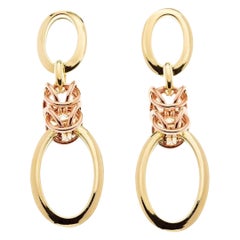 Boucles d'oreilles romantiques à maillons en or rose 18 carats