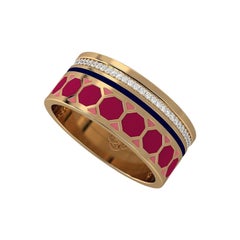 SOHNAA Anello con diamante smaltato Miraas Emira in oro 18 carati con diamante a linea singola