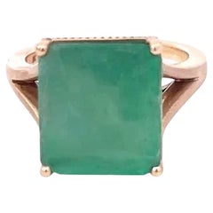Natural Solitaire Emerald Ring 6.5 14k Yellow Gold 6.62 TCW Certified