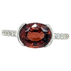 Anillo de Diamantes Circón Natural 6,5 Oro Blanco 14k 4,32 TCW Certificado