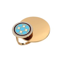 SOHNAA 18kt Gold Diamant-Emaille Miraas Gulsen Runder Level-Ring