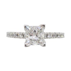 GIA Certified 1.17CTW Princess Cut Diamond Ring