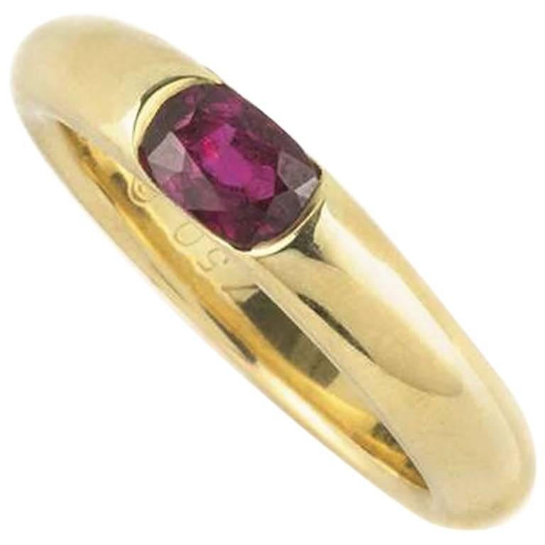 Cartier Ellipse Ruby and Gold Ring