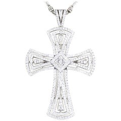 Fully Loaded Diamond Cross Pendant with 236 Diamonds 3.00 Carat