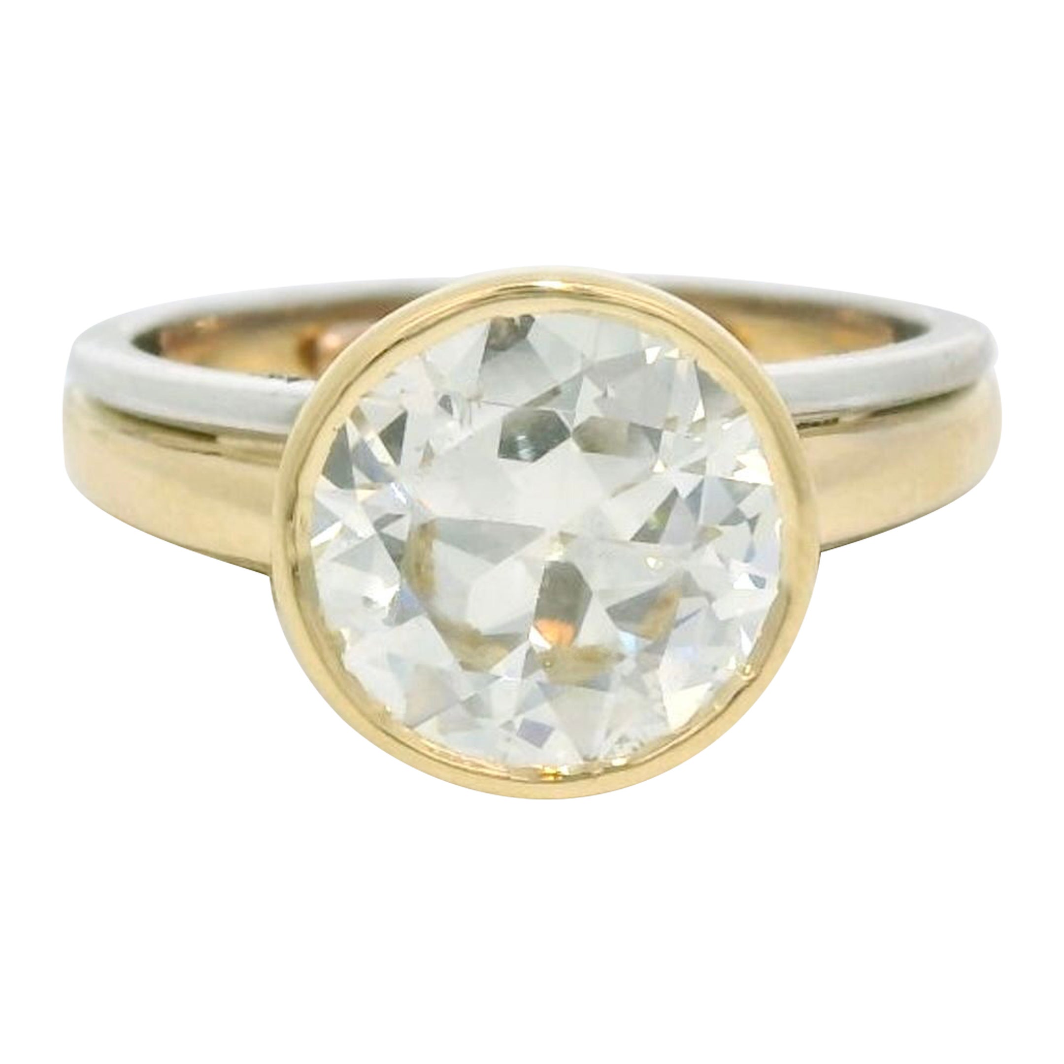 Anillo solitario de diamantes vintage con certificado IGI de 3,32 quilates