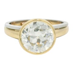 Vintage IGI-zertifizierter 3,32 Karat Solitär-Diamantring mit Solitär