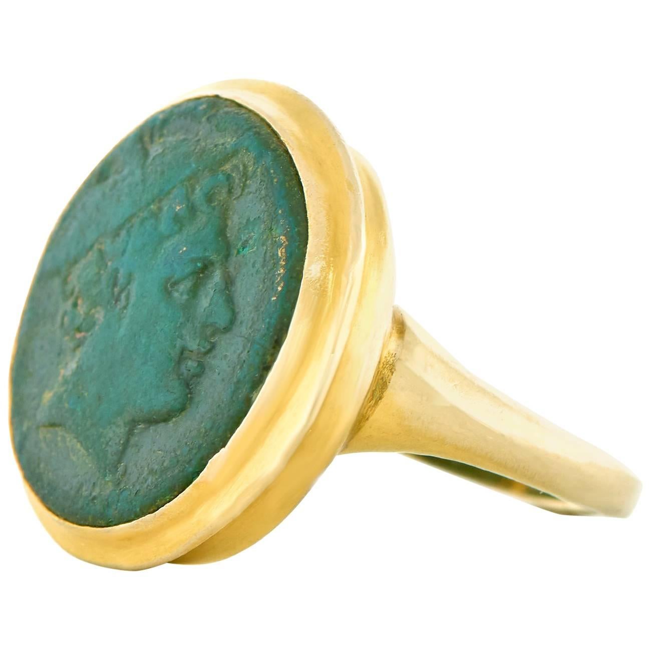 Ancient Coin Gold Ring