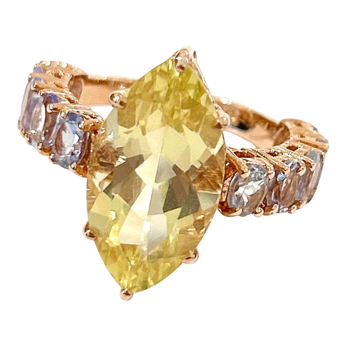 Bochic "Orient" Bague améthyste citron et tanzanite lilas en or 18 carats et argent