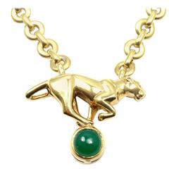 Cartier Panthere Panther Green Chalcedony Yellow Gold Necklace