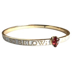 Bracelet en grenat et diamant émaillé blanc