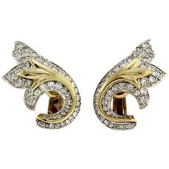 Pave Diamond Gold Climber Earrings 2
