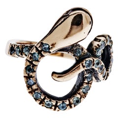 Snake Ring Green Sapphire Ruby Bronze J Dauphin