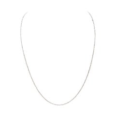 Solide Kabelkette Halskette aus 14kt Weißgold - 16" Länge, 1,11g, 1 mm Breite