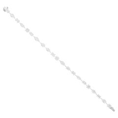 Pulsera de diamantes multiforma SI/H naturales de 7,97 quilates Joyas de oro blanco de 14 quilates