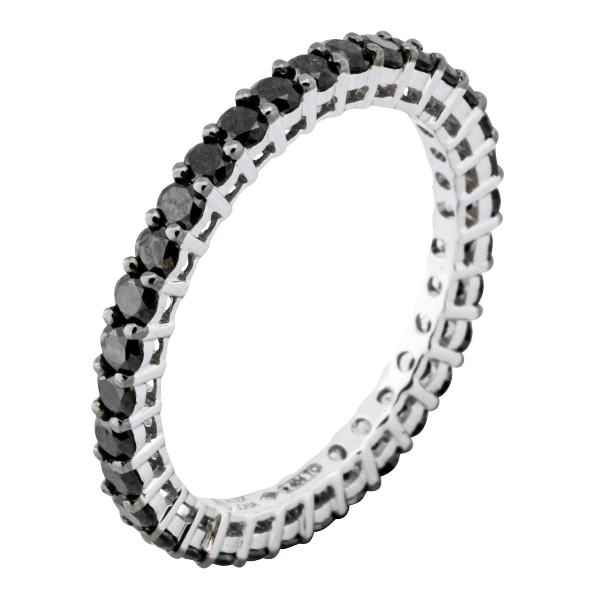 Anillo de oro blanco de 18 quilates con diamante negro Alex Jona
