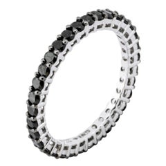 Anillo de oro blanco de 18 quilates con diamante negro Alex Jona