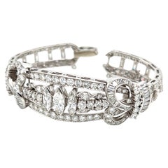 12 Carat Diamond Round Marquise Baguette 18 Karat Gold Vintage Classic Bracelet