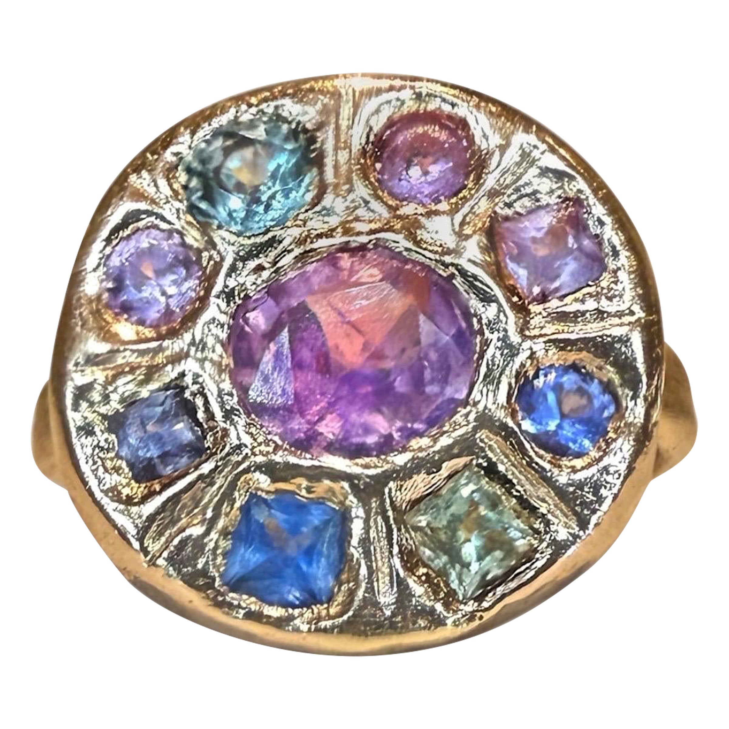Anello Leto Lama One Of A Kind Abstract Lollipop con zaffiri in oro 18 carati
