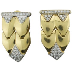 Italienische 18k Gold Flexible Diamant-Ohrringe - 1,00 Karat Gesamt