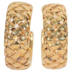 Tiffany & Co. Yellow Gold Vannerie Basketweave Earrings