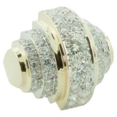 Großer Diamant Diamantring in Gelbgold circa 1960er Jahre 3,40 Karat