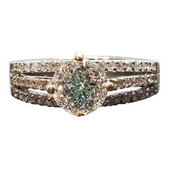 Crown Of Light Engagement Ring GIA 2.37 F SI1 14k White Yellow Gold Sz 9