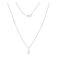 1.10 Carat SI/H Pear Brilliant Cut Diamond Necklace 14 Karat White Gold Jewelry