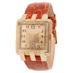 Art Deco Unisex-Uhr mit Rolex-Uhrwerk und Krone aus 18 Karat Roségold